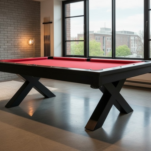 Designerski stół loftowy pełniący funkcję jadalni i bilarda, model Xtreme