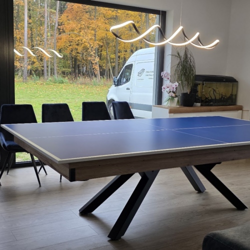 Industrialna strefa rozrywki ze stołem bilardowym na solidnej, spawanej podstawie z blatem ping-pong