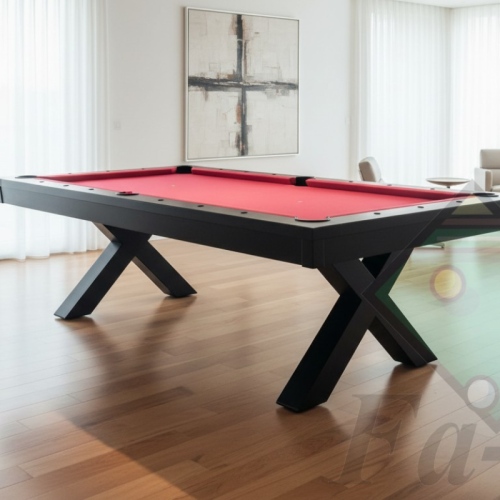 Stół bilardowy XTREME  detale wykończenia, lite drewno i skórzane kosze