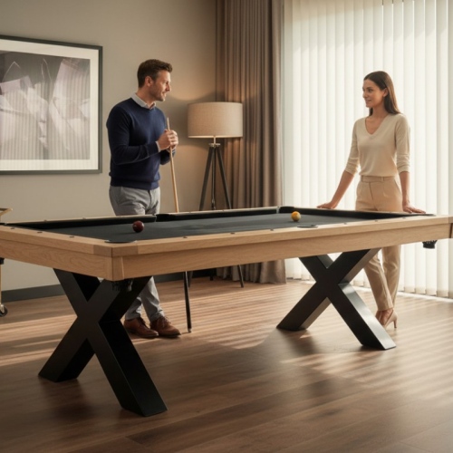 Stylowy stół bilardowy XTREME  - widok z boku, kolor sukna do wyboru